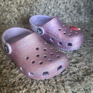 glitter purple toddler crocs